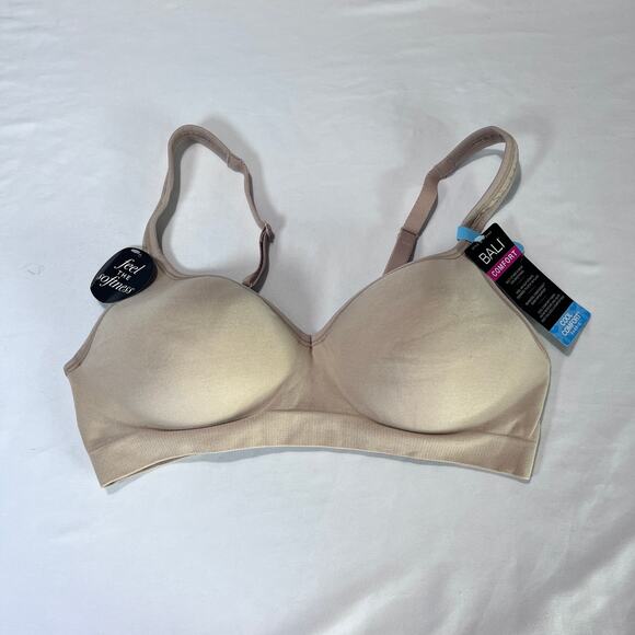 Bali Comfort Revolution Bra DF3463 Cool Comfort Nude Beige 34C Wireless NWT - Picture 1 of 6
